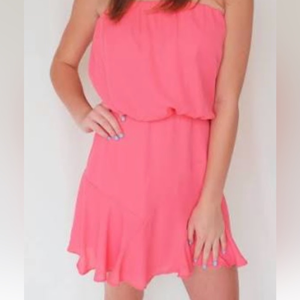 blue spero coral dress